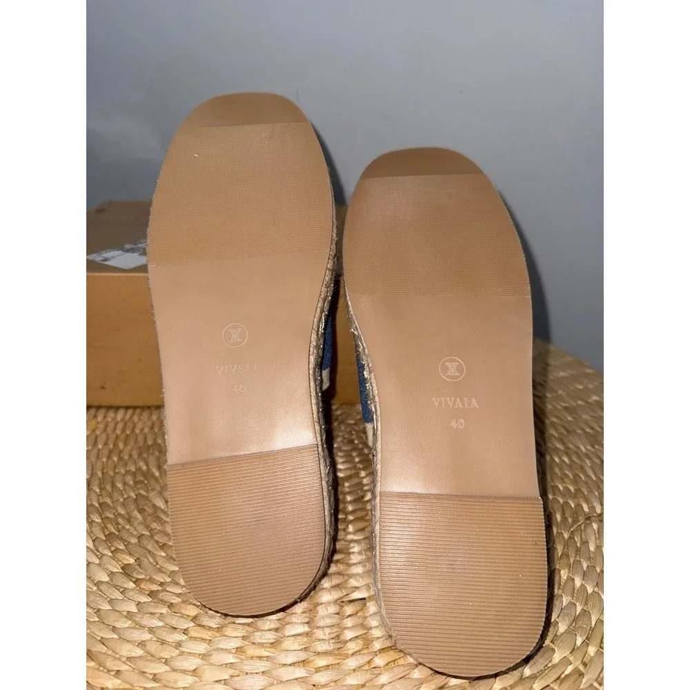 Vionic Blue Slip-On Espadrille Mules